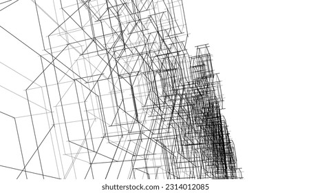 abstrakte 3D-Architektur, Vektorgrafik