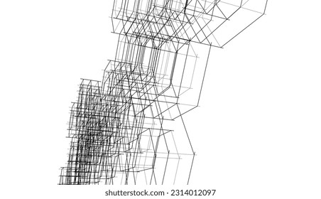 abstract 3d architecture vector illustration