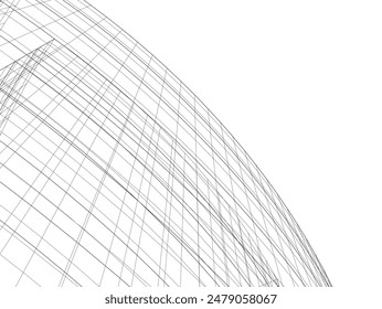 Abstrakte 3D-Architektur-Vektorillustration