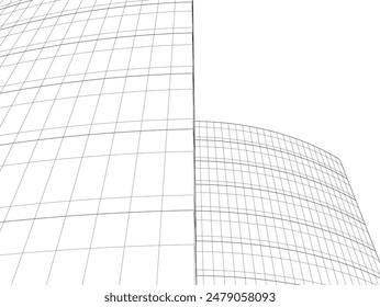 abstract 3d architecture vector illustration