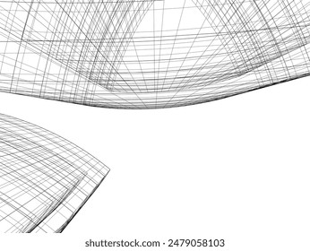 Ilustración vectorial de arquitectura 3d abstracta
