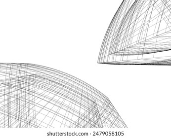abstract 3d architecture vector illustration