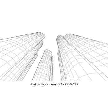abstract 3d architecture vector illustration