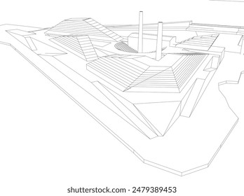 Abstrakte 3D-Architektur-Vektorillustration