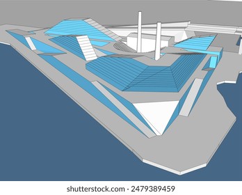 abstract 3d architecture vector illustration