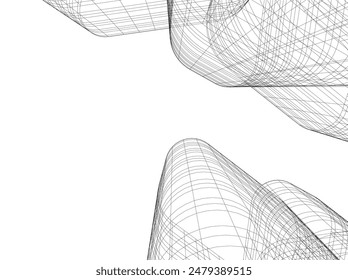 abstract 3d architecture vector illustration