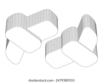 abstract 3d architecture vector illustration