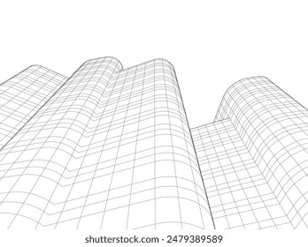 abstract 3d architecture vector illustration