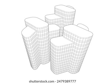 abstract 3d architecture vector illustration