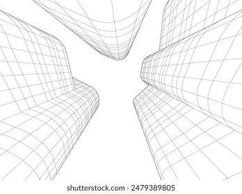 abstract 3d architecture vector illustration