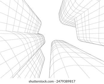 abstract 3d architecture vector illustration