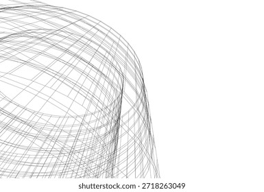 Ilustração abstrata do vetor da arquitetura 3d