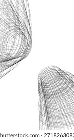 Ilustração abstrata do vetor da arquitetura 3d