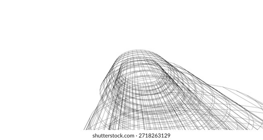 Ilustração abstrata do vetor da arquitetura 3d