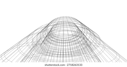 Ilustração abstrata do vetor da arquitetura 3d