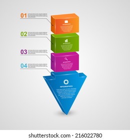Abstract 3d arrow infographic design concept.