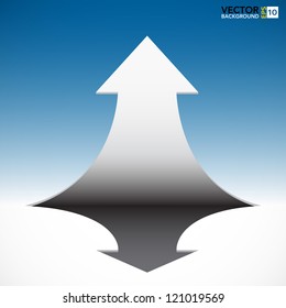   Abstract 3D  arrow on blue sky background. EPS10