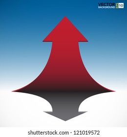   Abstract 3D  arrow on blue sky background. EPS10