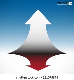   Abstract 3D  arrow on blue sky background. EPS10