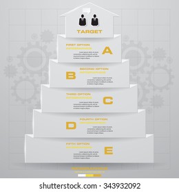 Abstract 3d arrow staircase diagram business step options. EPS10