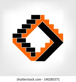 Abstract 3d Arrow Symbol Icon for design and decorate