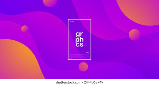 Abstract 3D art background design with purple and orange combination wave pattern. Eps10 vector