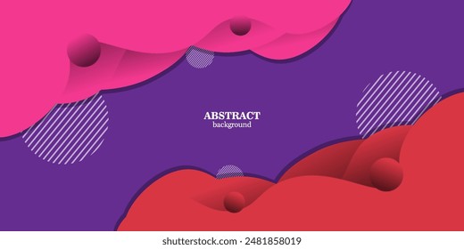 Abstract 3D art background design with purple and red combination wave pattern. Eps10 vector