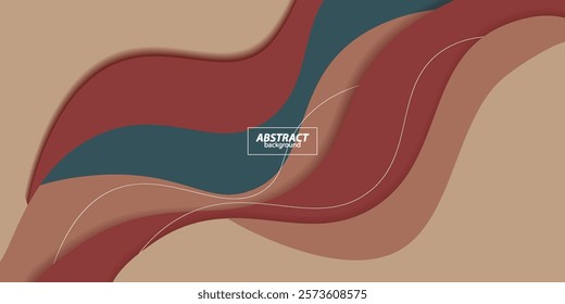 Abstract 3D art background design with brown color combination wave pattern. Vector Eps10