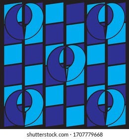 Abstract 3D Art Blue Wall Design