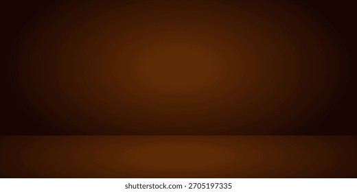 Fundo 3d abstrato para a apresentação do produto.  Quarto de estúdio Smooth Brown. Fundo de luz limbo. Mínima cena de parede. Exibição de apresentação, promoção. Ilustração de maquete de estágio de vetor