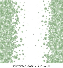 Abstract 3d background with balls of color. Vector design element.  Light green balls.