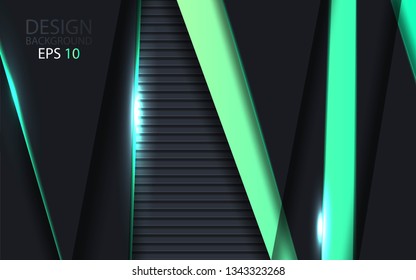 Abstract 3d background with black paper layers.