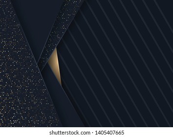 Abstract 3d background with black paper layers