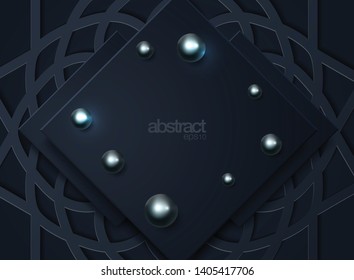 Abstract 3d background with black paper layers