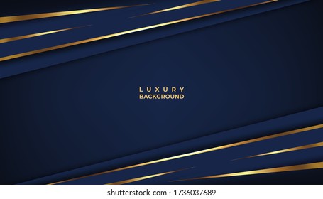 Abstract 3d background with black paper layers. Vector geometric illustration of carbon sliced shapes textured with golden glittering dots. Graphic design element. Elegant decoration