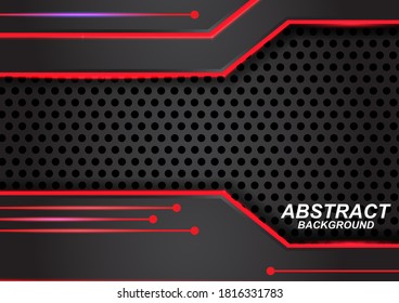 Abstract 3d background with black paper layers. Vector geometric illustration of carbon sliced shapes textured with golden glittering dots. Graphic design element. Elegant decoration