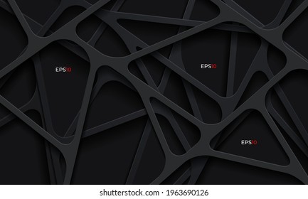 Resumen de fondo 3d con capas de papel negro