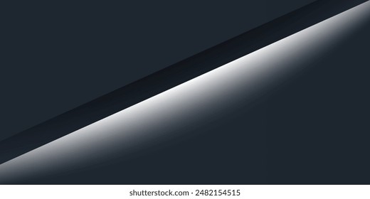 Abstract 3d background with black paper layers. Vector geometric illustration of carbon sliced shapes. Graphic design element. Minimal design. Decoration for business slice background abstract