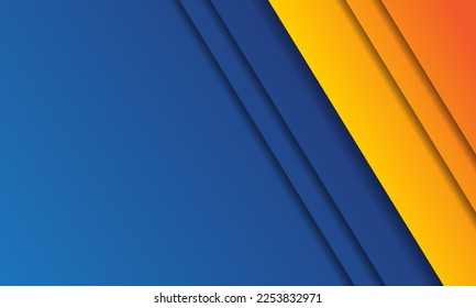 Resumen de fondo 3d con capas de papel azul naranja. Ilustración geométrica vectorial de las formas en rodajas. Elemento de diseño gráfico. Diseño mínimo. Decoración para la presentación de negocios