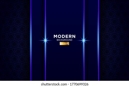 Abstract 3d background with blue paper layers. Vector geometric illustration of geometry texture with blue glittering pattern. Graphic design element. luxury decoration