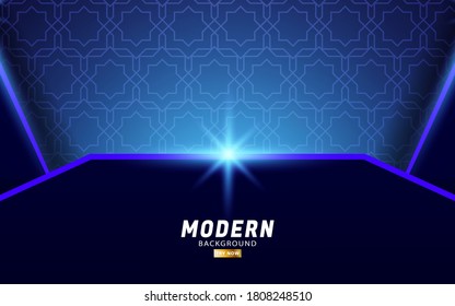 Abstract 3d background with blue paper layers. Vector geometric illustration of geometry texture with blue glittering pattern. Graphic design element. luxury decoration