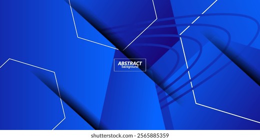 Abstract 3D background with bright blue background and hexagonal overlapping pattern. Cool design. Vector Eps10