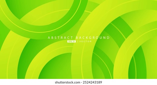 Abstract 3d background with bright green gradient color background. Simple circle pattern element. Cool design. Eps10 vector