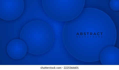 Abstract 3D Background Circle Blue Papercut Layer With Copy Space For Text Or Message