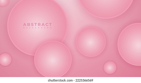 Abstract 3D Background Circle Pink Papercut Layer with Copy Space for Text or Message