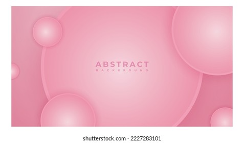 Abstract 3D Background Circle Pink Papercut Layer with Copy Space for Text or Message