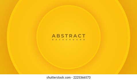 Abstract 3D Background Circle Yellow Papercut Layer with Copy Space for Text or Message