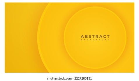 Abstract 3D Background Circle Yellow Papercut Layer with Copy Space for Text or Message