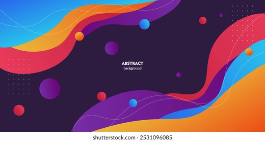Abstract 3D background colored waves. Abstract paper cut Abstract colored waves and circles.