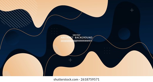 Abstract 3D background of colored waves with brown and dark blue gradient colors in the background. Vector eps10